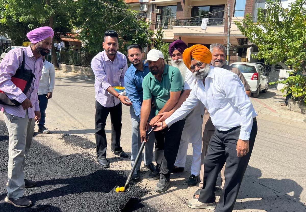 फेज  9 में सड़कों पर कारपेटिंग का काम शुरू करवाया 